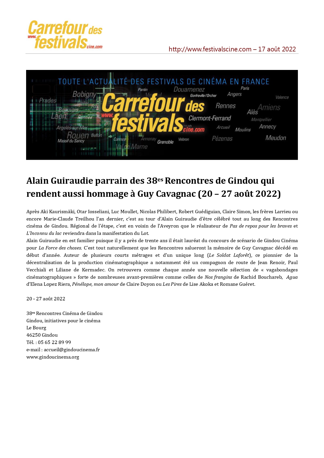 Carrefour des festivals