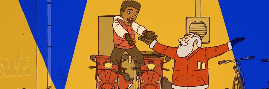 Marcel le père Noël (et le petit livreur de pizzas)